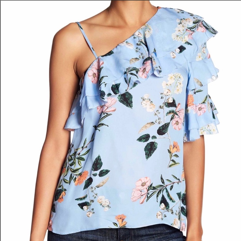 PARKER Clayton Ruffle Popover Silk Blouse …